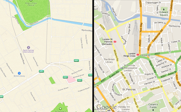 Apple Maps versus Google Maps
