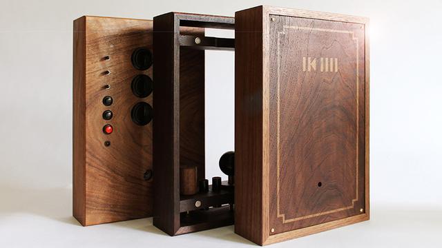 wooden retro console
