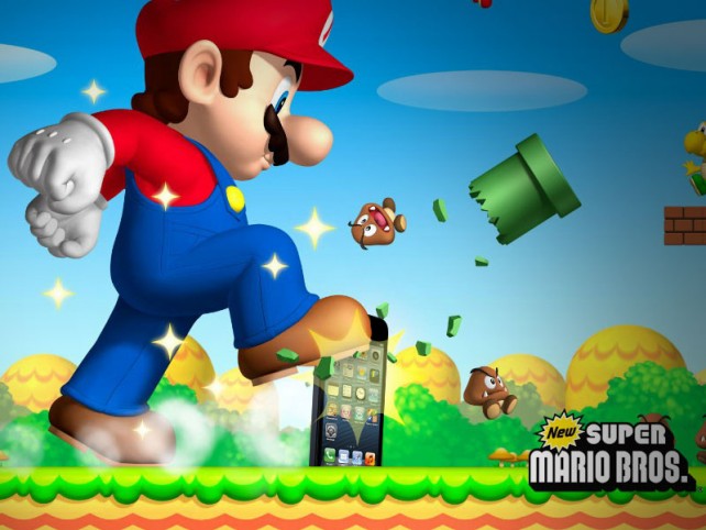 Mario Stepping on an iPhone